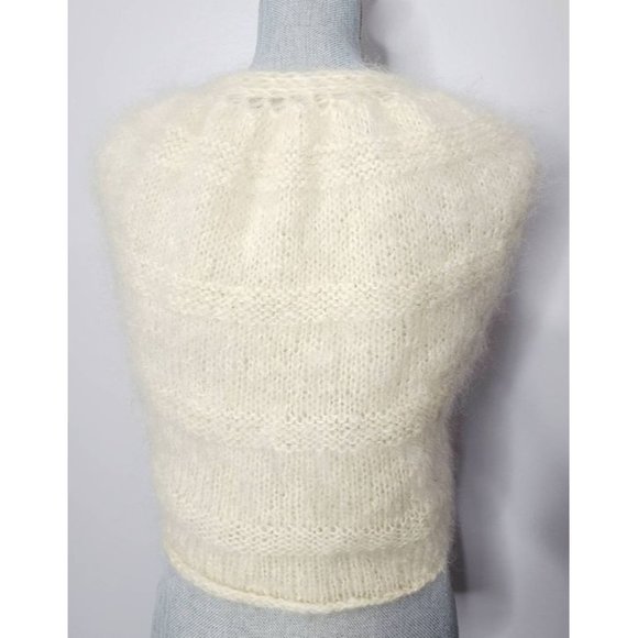 Vintage Mohair Stole, 1960s Bridal Shawl, Vintage Wrap Sweater - Picture 6 of 8